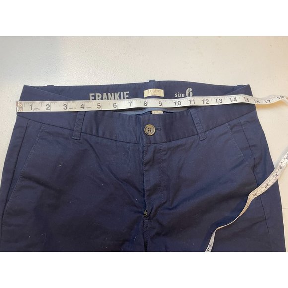 J. Crew Womens Chino Pants Frankie Stretch Slim Fit Mid Rise Navy Blue Size 6 - Picture 5 of 14